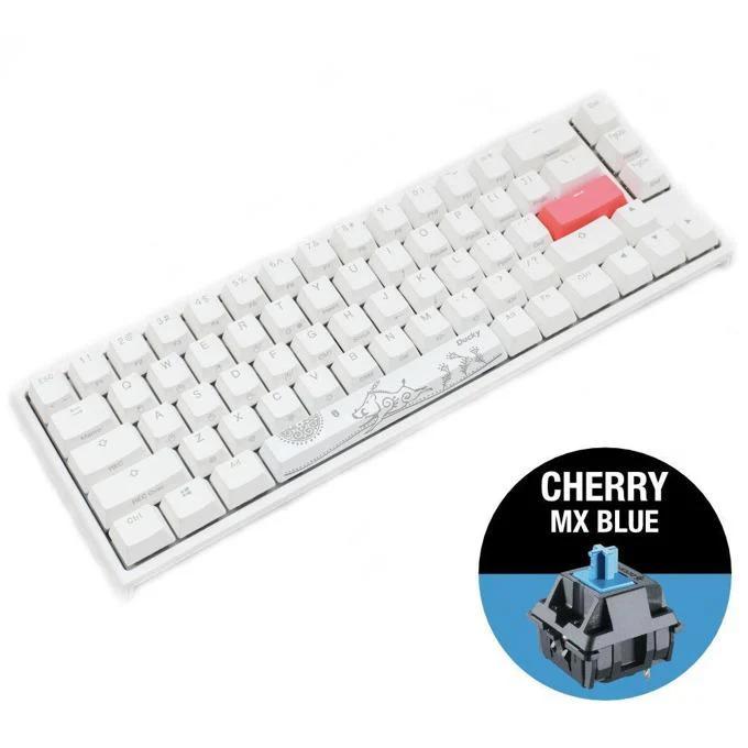 Ducky One 2 SF White RGB Mechanical Keyboard-Cherry Blue Switch - لوحة مفاتيح